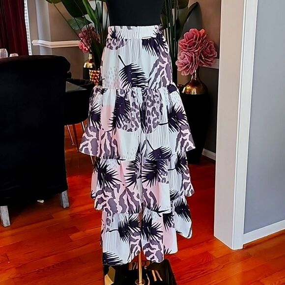 Mauve printed skirt sz m/ l - Picture 1 of 7